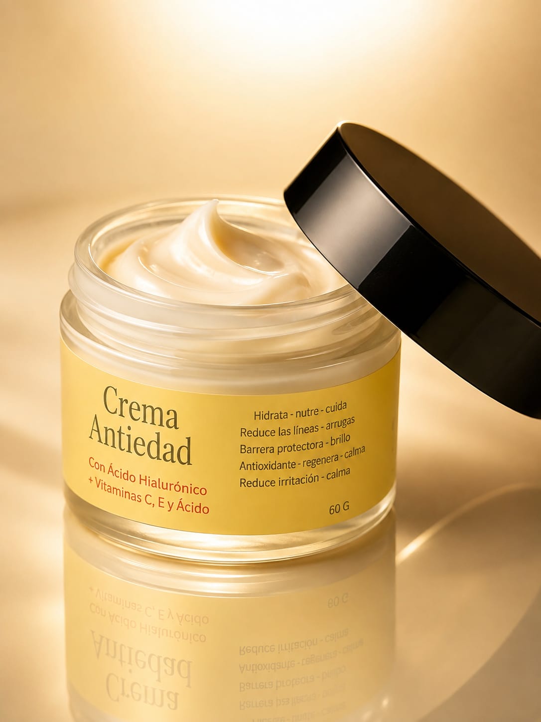 Crema Antiedad Premium: Niacinamida + Colágeno + Ácido Hialurónico + Cera de Abejas