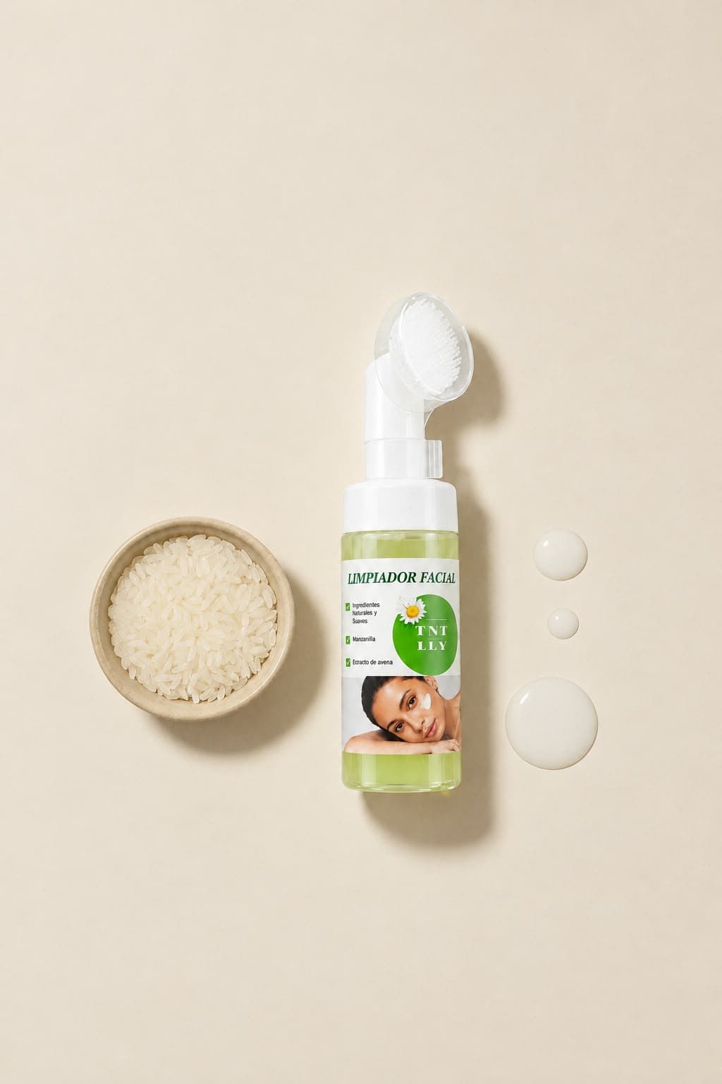 Limpiador Facial Suave / Ácido Hialurónico, Colágeno, Manzanilla y Avena