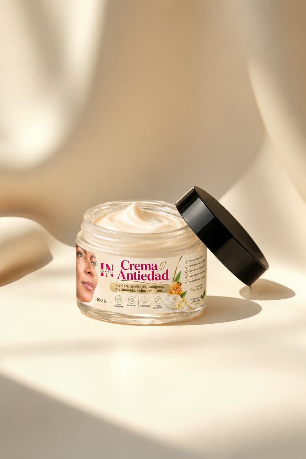 Crema Antiedad Premium / Niacinamida + Colágeno + Ácido Hialurónico + Cera de Abejas
