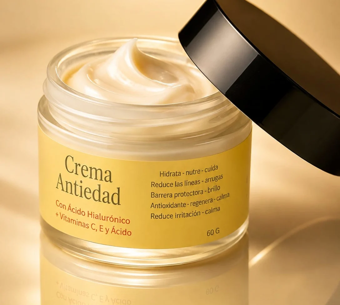 Crema Antiedad Premium: Niacinamida + Colágeno + Ácido Hialurónico + Cera de Abejas