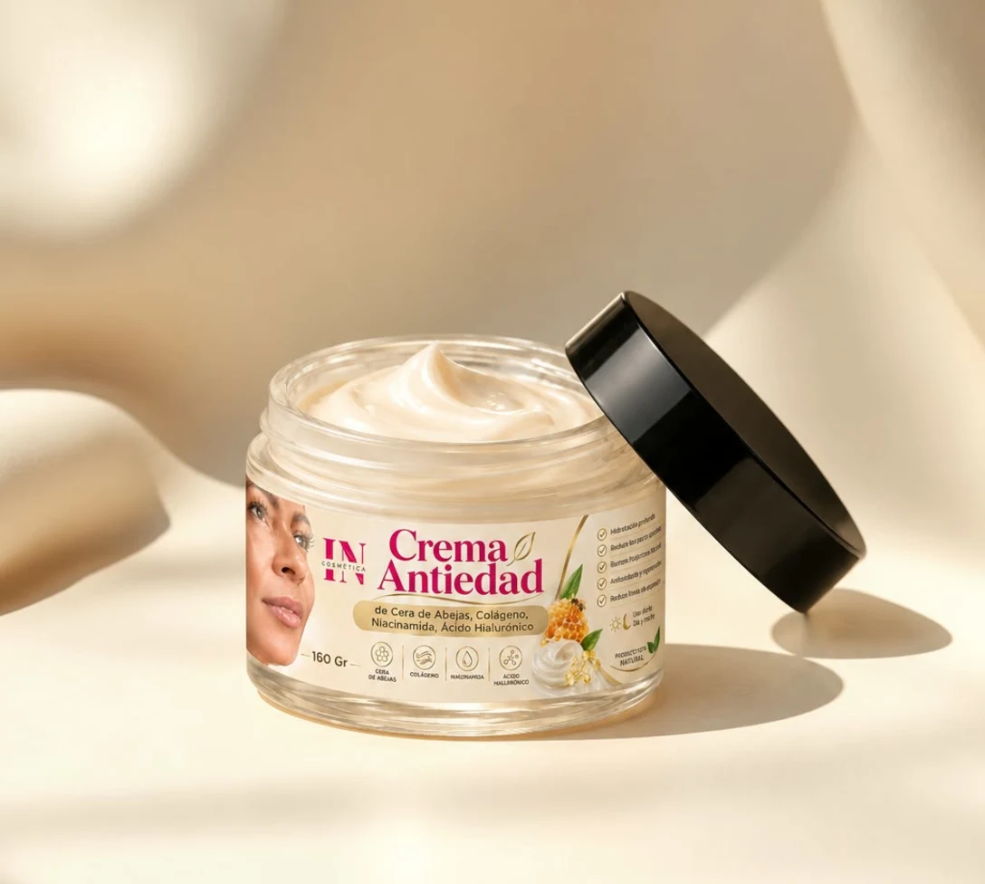Crema Antiedad Premium / Niacinamida + Colágeno + Ácido Hialurónico + Cera de Abejas